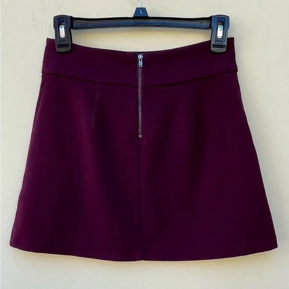 Urban Outfitters COPE Pleated Panel Raspberry/Burgundy Mini Skirt Sz 0 - Picture 3 of 8